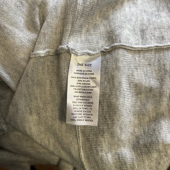 Nordstom Ladies Gray Open Front Lightweight Knit Cocoon Shawl Sweater One Size - Picture 5 of 5